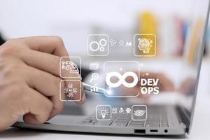 DevOps Methodology Development Operations agil programming technology concept. photo