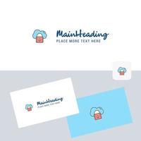 Secure cloud vector logotype with business card template Elegant corporate identity Vector