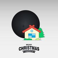 Merry Christmas card with creative design and light background vector