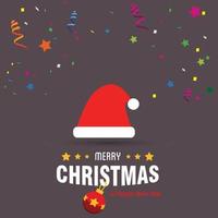 Merry Christmas card design with creative typography and dark background vector