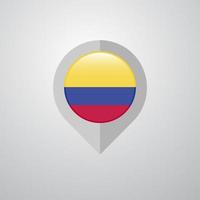 Map Navigation pointer with Colombia flag design vector