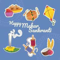 Makar Sankranti Sticker Pack vector