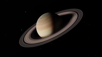 3D illustration. Planet Saturn in outer space. video