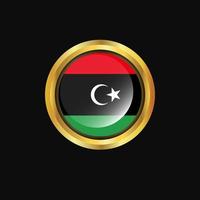 Libya flag Golden button vector