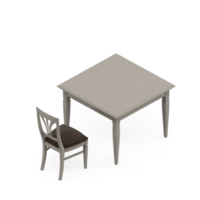 Isometric Table Set 3D render png