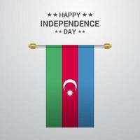 Azerbaijan Independence day hanging flag background vector