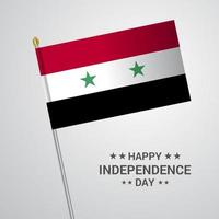 diseño tipográfico del día de la independencia de siria con vector de bandera