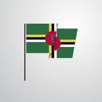 Dominica waving Flag design vector