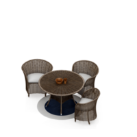 conjunto de mesa isométrica renderização 3d png