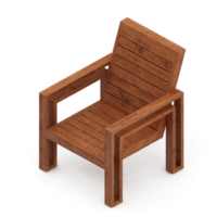 Isometric Chair 3D isolated rendering png