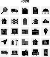 House Solid Glyph Icon for Web Print and Mobile UXUI Kit Such as Paper Plane Paper Plane Startup House Magnifying Glass Pictogram Pack Vector