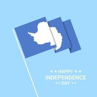 Antarctica Independence day typographic design with flag vector
