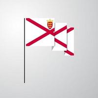 Jersey waving Flag creative background vector