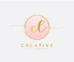 Initial CL feminine logo. Usable for Nature, Salon, Spa, Cosmetic and Beauty Logos. Flat Vector Logo Design Template Element.