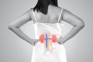 Kidney disease and Kidney failure on a gray background
