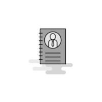 Personal diary Web Icon Flat Line Filled Gray Icon Vector