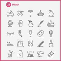 Barber Line Icons Set For Infographics Mobile UXUI Kit And Print Design Include Barber Face Mirror Barber Beauty Chair Haircut Barber Icon Set Vector