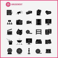 Amusement Solid Glyph Icon for Web Print and Mobile UXUI Kit Such as Entertainment Movie Oscar Award 3d Display Monitor Preview Pictogram Pack Vector