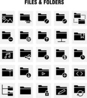 Files And Folders Solid Glyph Icon Pack For Designers And Developers Icons Of Connect Folder Network Files Edit Folder Pencil Write Vector