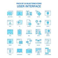 User Interface Blue Tone Icon Pack 25 Icon Sets vector