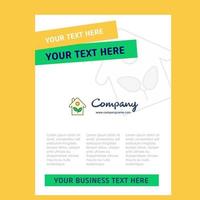 House Title Page Design for Company profile annual report presentations leaflet Brochure Vector Background