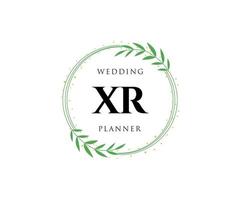 XR Initials letter Wedding monogram logos collection, hand drawn modern minimalistic and floral templates for Invitation cards, Save the Date, elegant identity for restaurant, boutique, cafe in vector