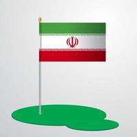 Iran Flag Pole vector