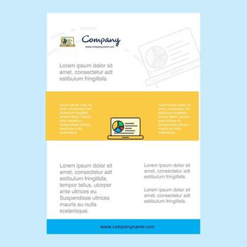 Template layout for Presentation on laptop comany profile annual report presentations leaflet Brochure Vector Background