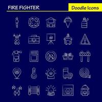 Fire Fighter Hand Drawn Icon for Web Print and Mobile UXUI Kit Such as Burn Fighter Fire Fireman Barrier Board Fighter Fire Pictogram Pack Vector