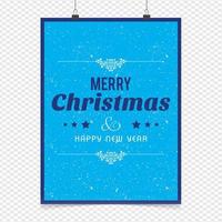 Christmas card design with elegant design and blue background vector