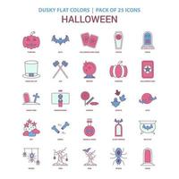 Halloween icon Dusky Flat color Vintage 25 Icon Pack vector
