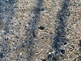 Texture of gray stone porous concrete with strips of shade. The background photo