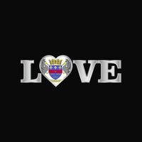 tipografía de amor con vector de diseño de bandera de san bartolomé