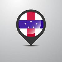 Netherlands Antilles Map Pin vector