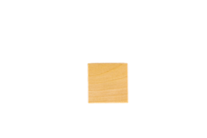 One wooden cube, brown. Transparent isolated background. Text writing concept. PNG. png