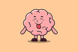 lindo cerebro de dibujos animados con expresión llamativa vector