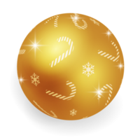 bola de natal de ouro metálico. png