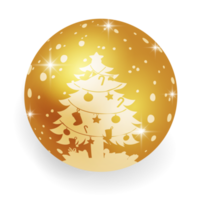 metallico oro Natale sfera. png