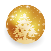 bola de natal de ouro metálico. png