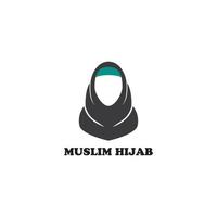 dibujo de silueta vectorial de mujer musulmana con hiyab, mujer árabe. para logotipo plantilla icono hijab tienda musulmán vector