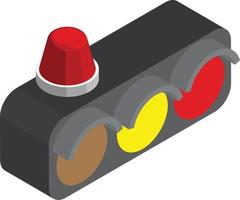 traffic light illustration in 3D isometric style vector