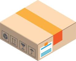 ilustración de caja de paquete en estilo isométrico 3d vector