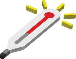 thermometer for hospital illustration in 3D isometric style vector