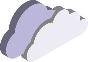 cloud illustration in 3D isometric style vector