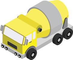 cement truck illustration in 3D isometric style vector