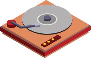 record player illustration in 3D isometric style vector