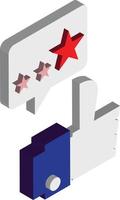 stars and reviews illustration in 3D isometric style vector