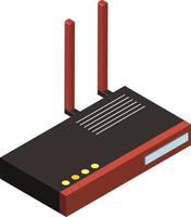 router and modem illustration in 3D isometric style vector