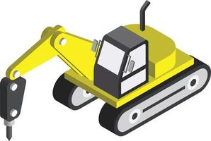 drill car illustration in 3D isometric style vector