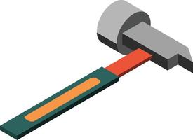 construction hammer illustration in 3D isometric style vector